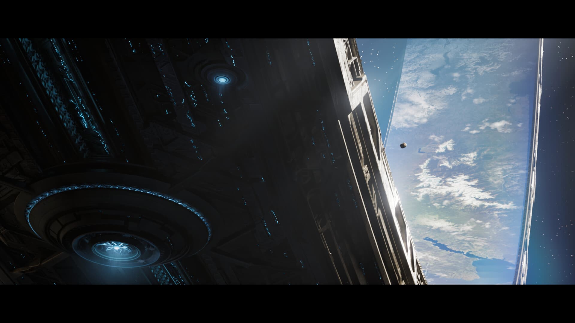 A Forerunner installation opening toward Alpha Halo in Campaign Evolved