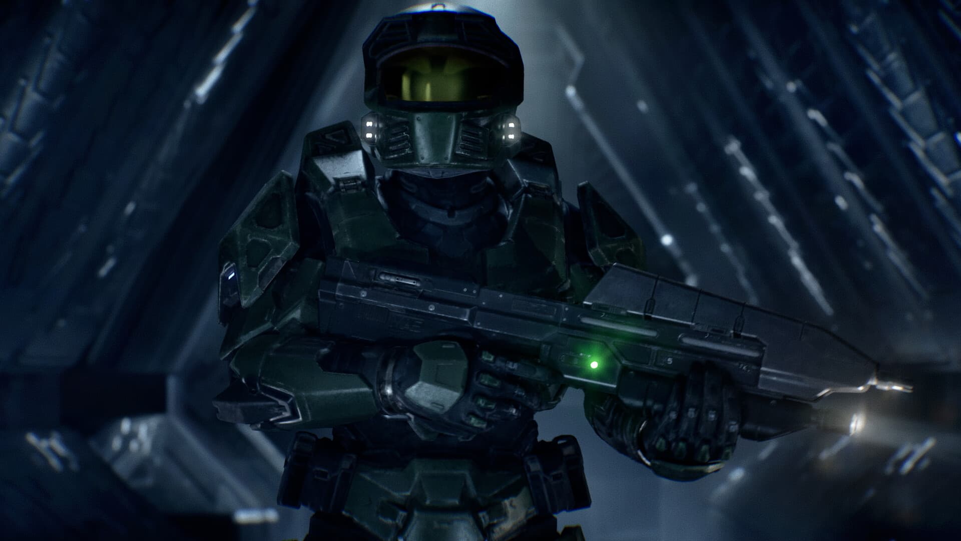 Master Chief holding an Assault Rifle in Halo: Campaign Evolved